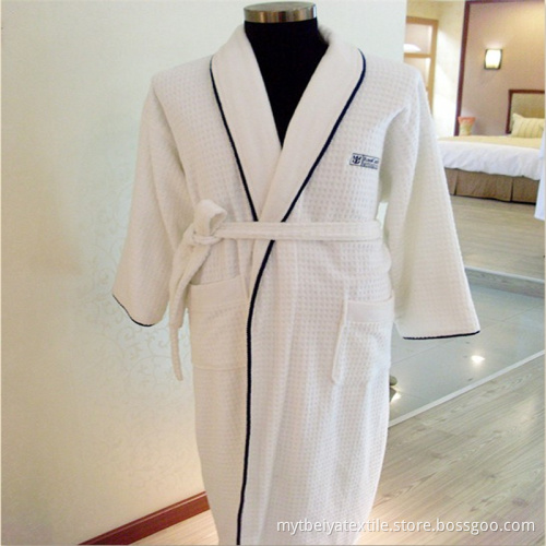 Custom Comfortable 100% Cotton Waffle Bathrobe Kimono